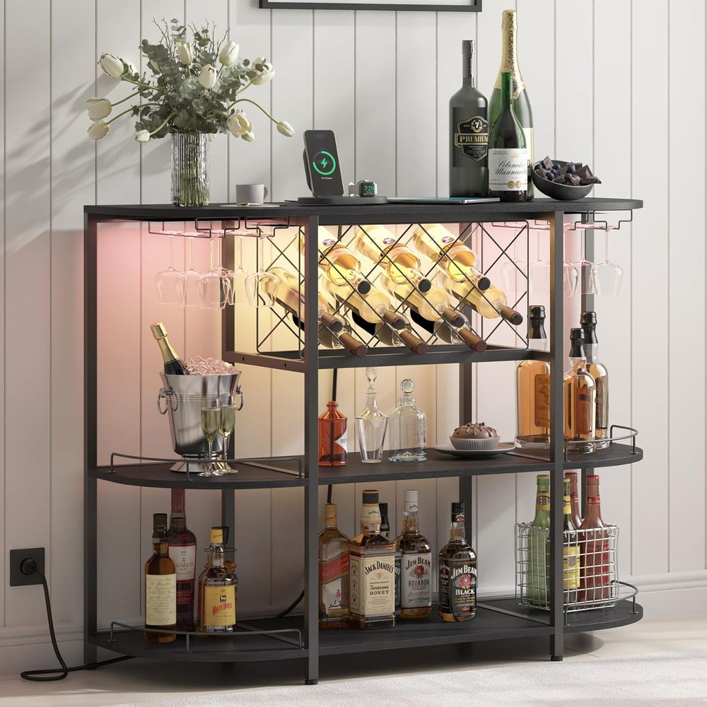 Home Bar And Kitchen - Table basse noire à 3 niveaux