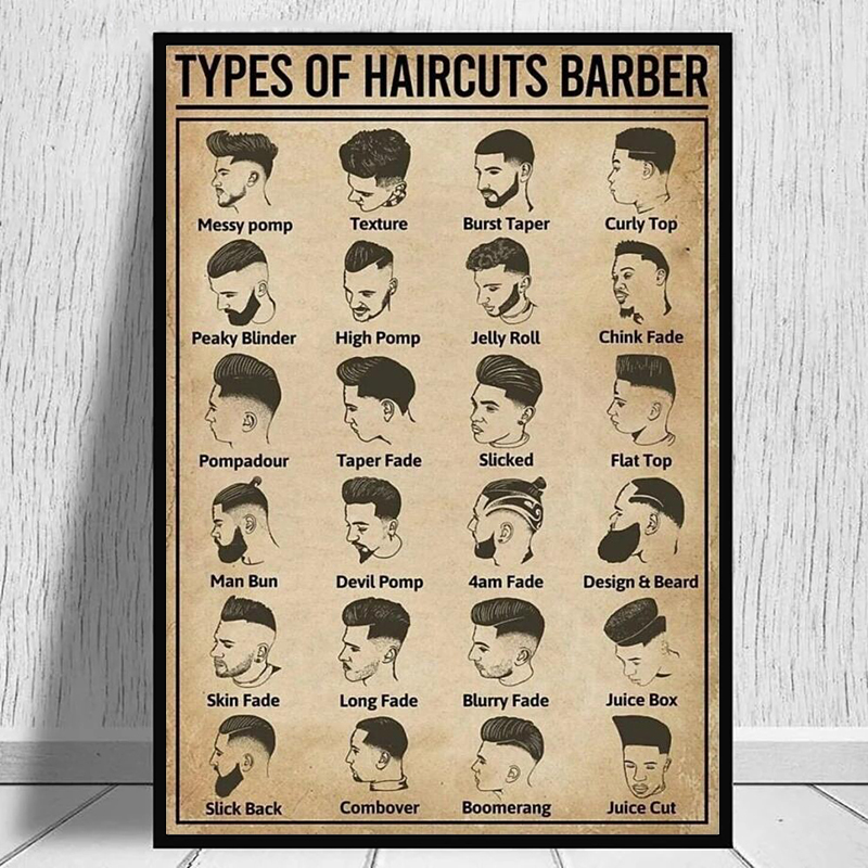 Home Barbershop - Affiche de barbier sur les types