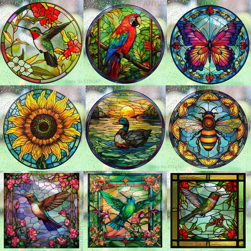 Old Fashioned Glass - Autocollants électrostatiques colorés rétro pour verre,