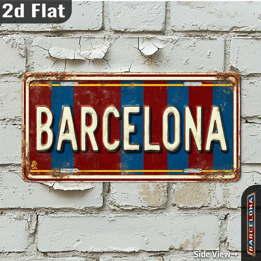 Home Barcelona - Décoration murale en bois rétro 2D