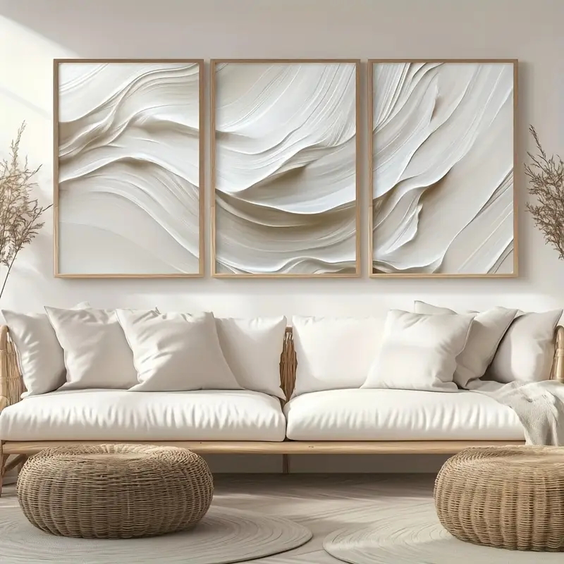 Home Bar Set - Art mural Simple Beige neutre 3
