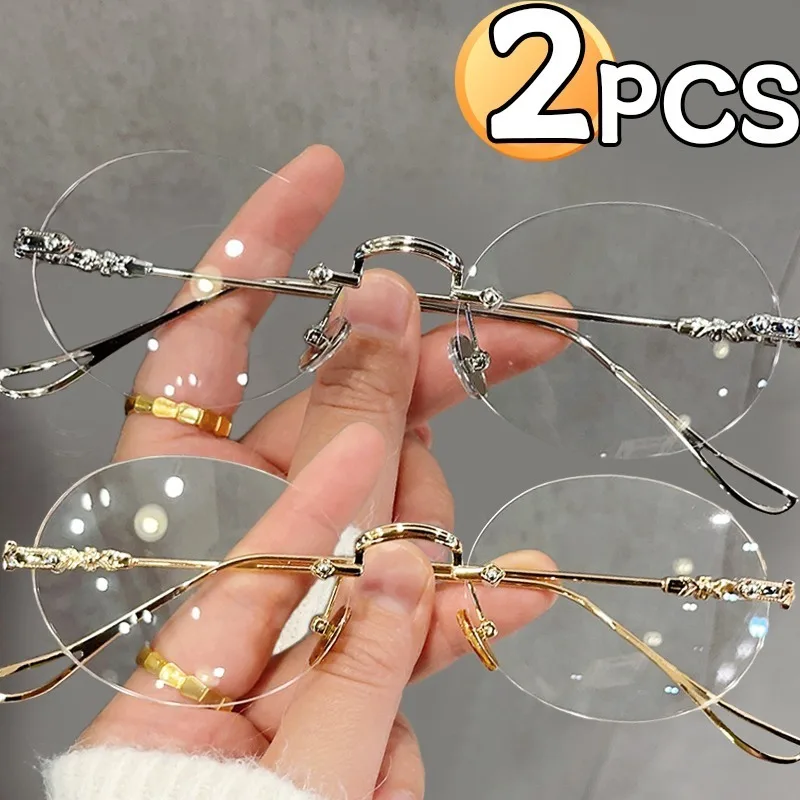 Old Fashioned Glass - Lunettes ovales sans bords pour femmes,