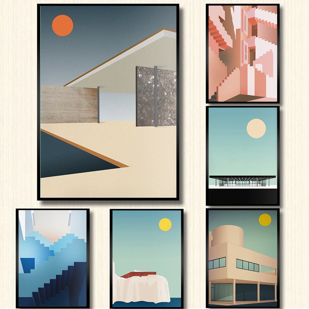 Home Barcelona - 1 pièce d'art mural minimaliste moderne
