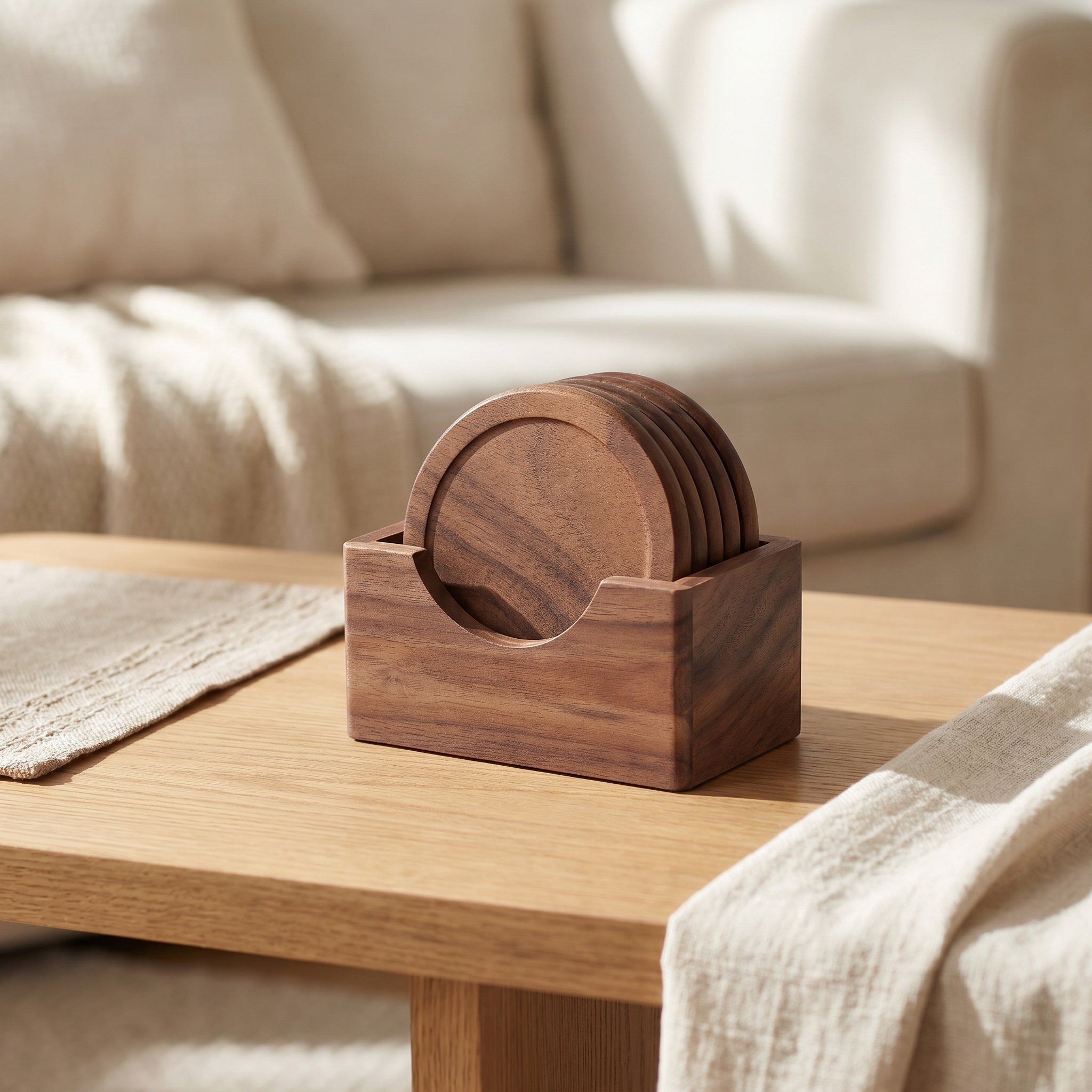 6 sous-verres ronds en bois de - Home Bar Set avis et prix