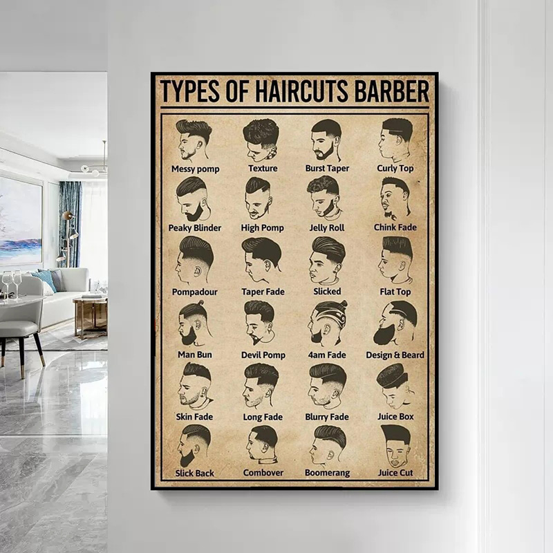 Affiche de barbier sur les typ - Home Barbershop avis et prix