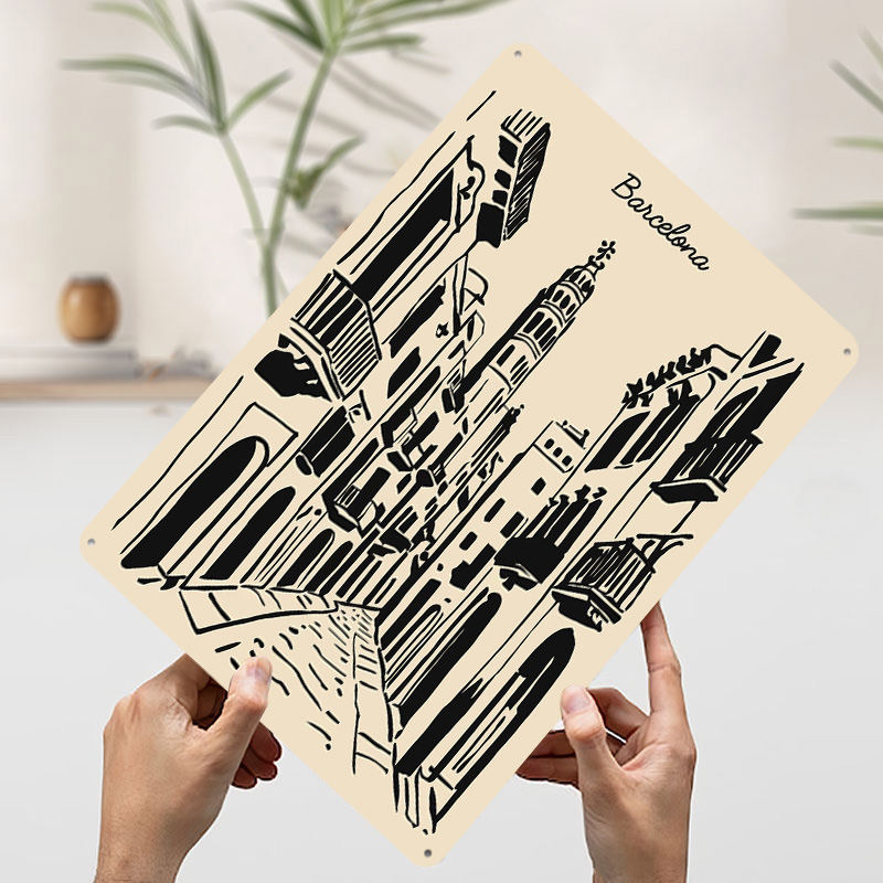 Affiche Métallique de Rue de B - Home Barcelona avis et prix